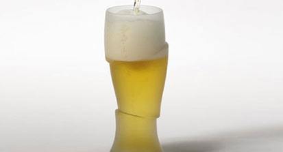 Sliced Cold Beer Glass